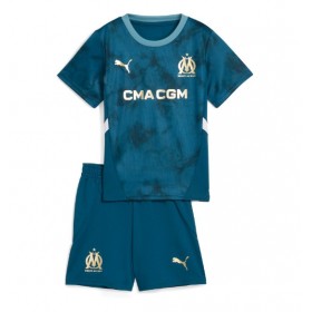 Olympique de Marseille Borta Kläder Barn 2024-25 Kortärmad (+ Korta byxor)